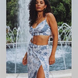 Blue Tie-Dye Two-Piece Set